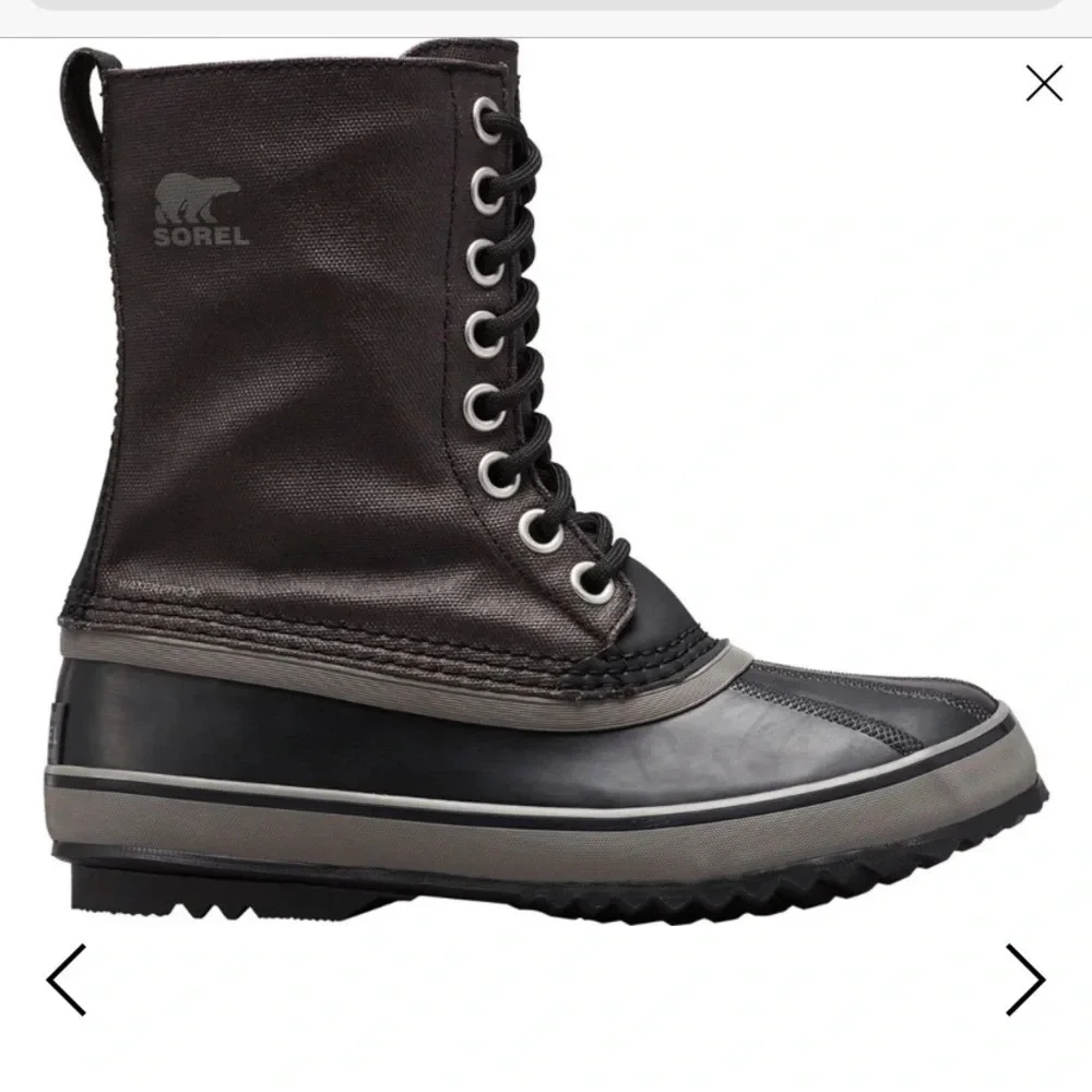 Women's Sorel 1964 CVS Duck Boot 6.5 color Black / Quarry rainboot snow boot 6.5